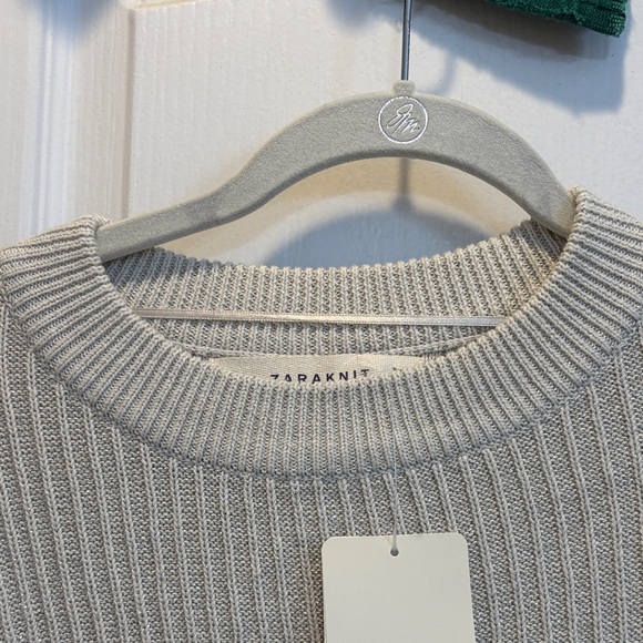 Next Zara Ribbed Knit Dress - Cream Metallic Thread. - Picture 2 of 6